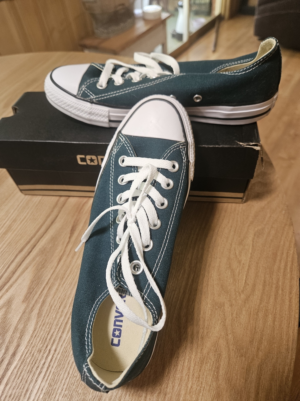 Converse Women's Low Top Canvas Sneakers in Dark Teal